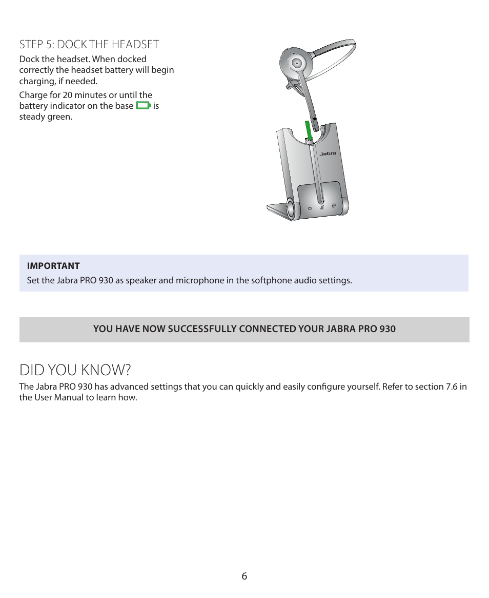 Did you know | Jabra PRO 930 Quick Start Guide User Manual | Page 9 / 35