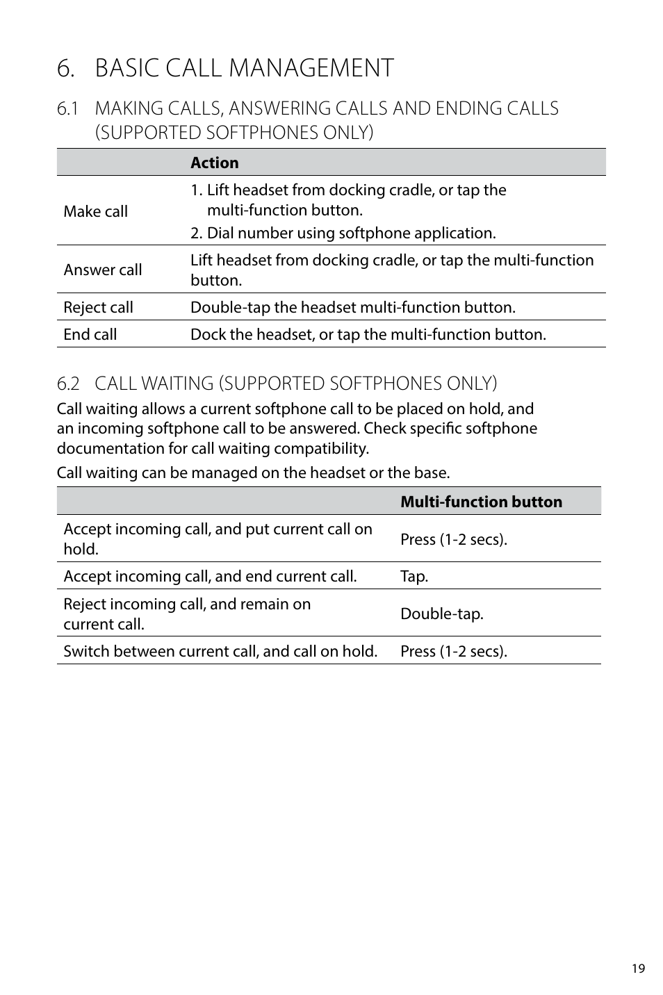 7 how to reset advanced settings, 8 copy settings to multiple jabra pro 930 bases, 9 forced pairing (pairing a new primary headset) | Basic call management | Jabra PRO 930 User Manual User Manual | Page 19 / 33