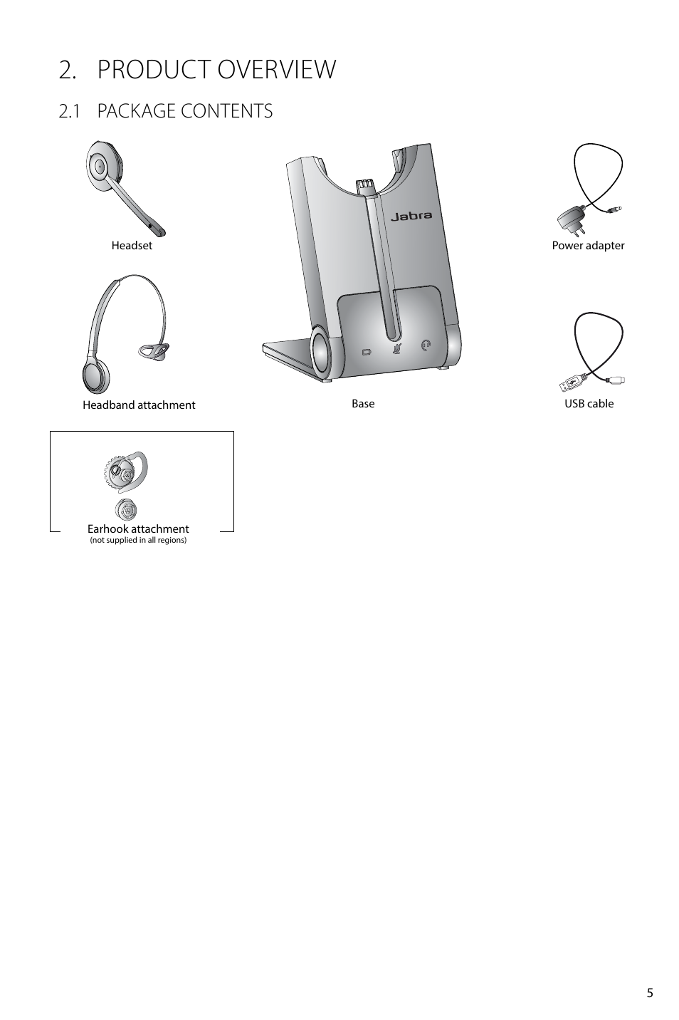 Product overview, 1 package contents, English | Jabra PRO 930 User Manual User Manual | Page 5 / 33