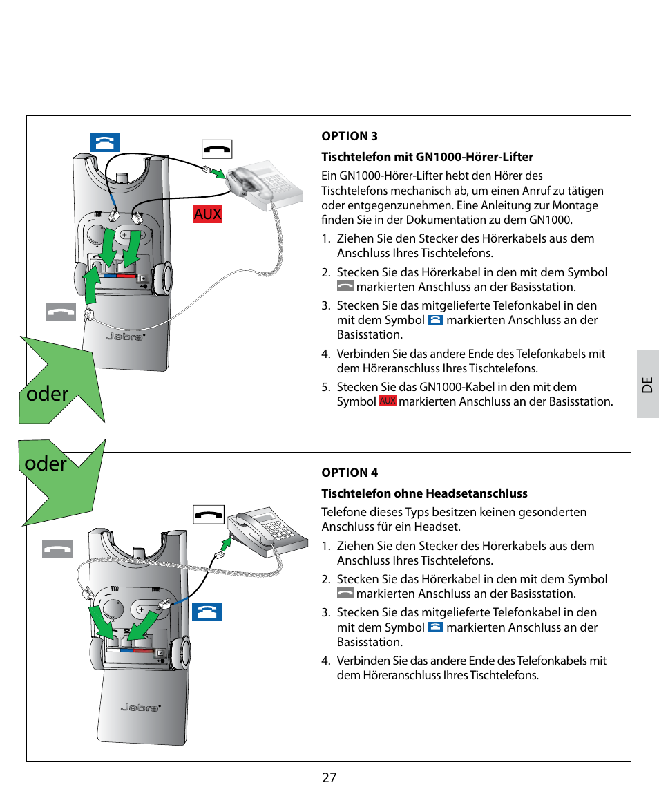 Oder | Jabra PRO 920 Quick Start Guide User Manual | Page 31 / 55