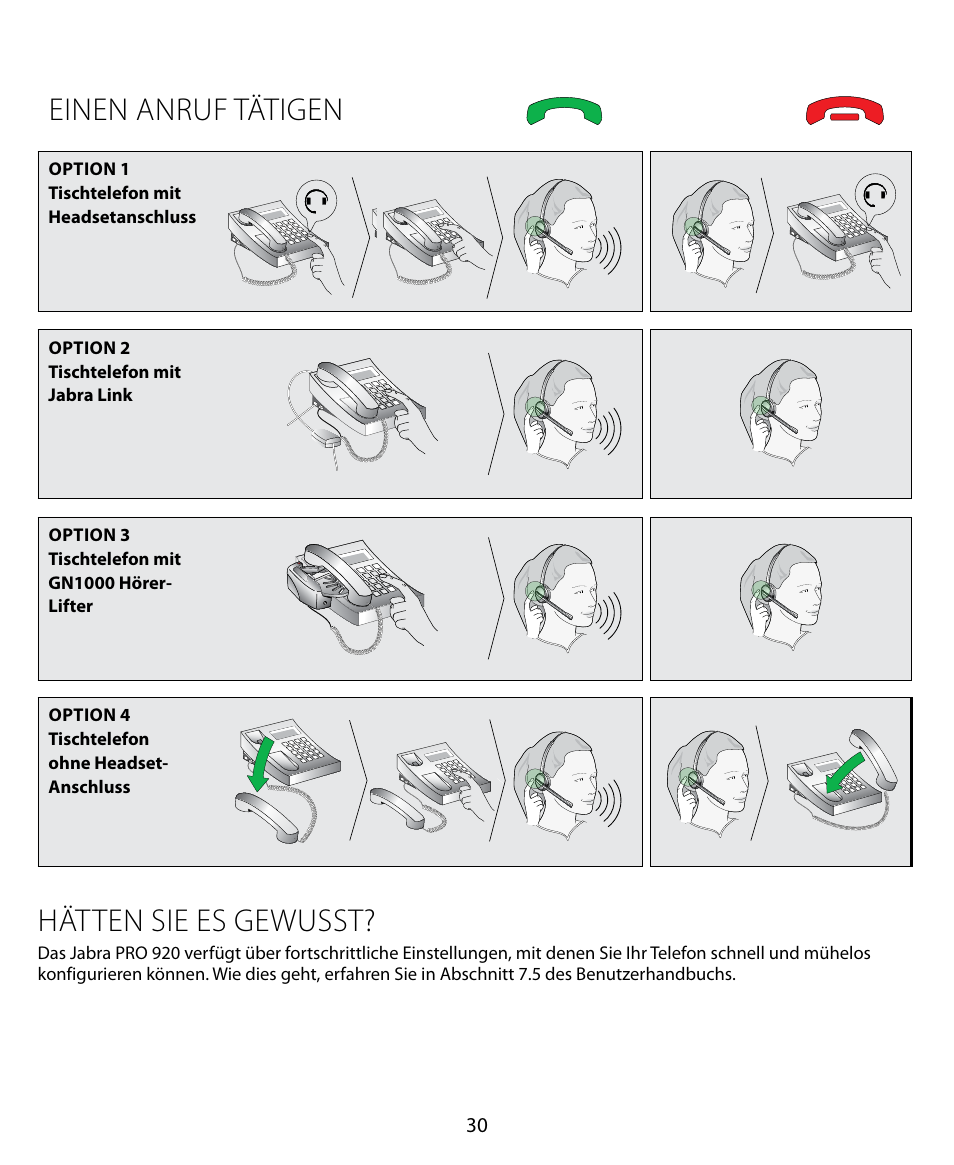 Einen anruf tätigen, Hätten sie es gewusst | Jabra PRO 920 Quick Start Guide User Manual | Page 34 / 55