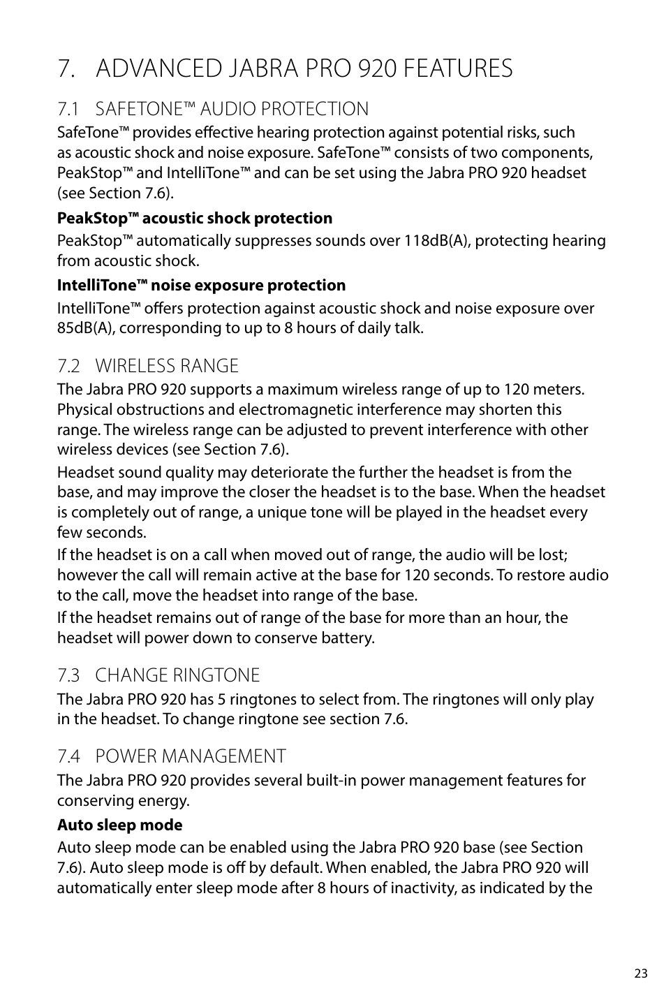 Support, 1 faqs and troubleshooting, Advanced jabra pro 920 features | Jabra PRO 920 User Manual User Manual | Page 22 / 33