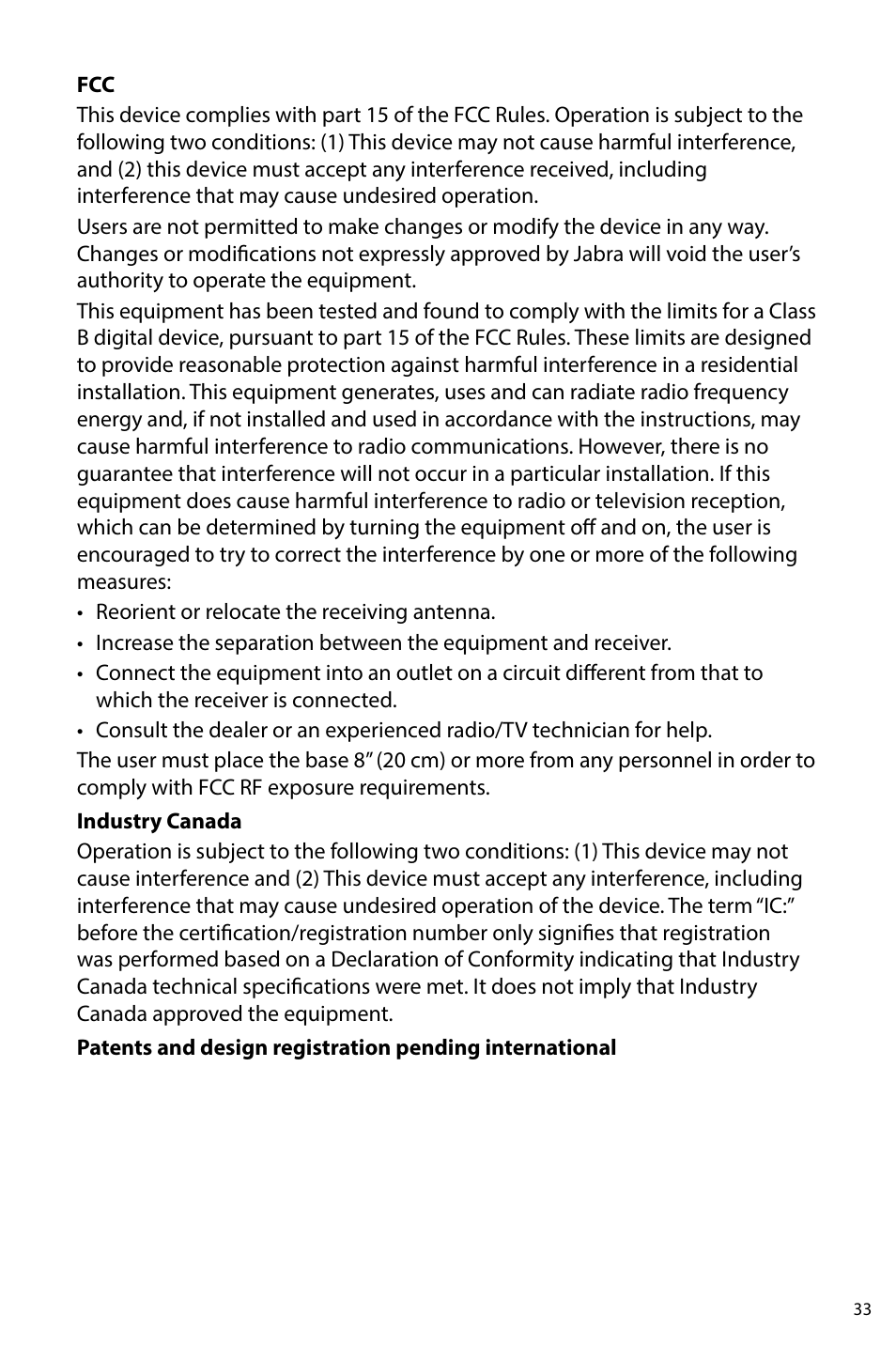 Jabra PRO 920 User Manual User Manual | Page 32 / 33