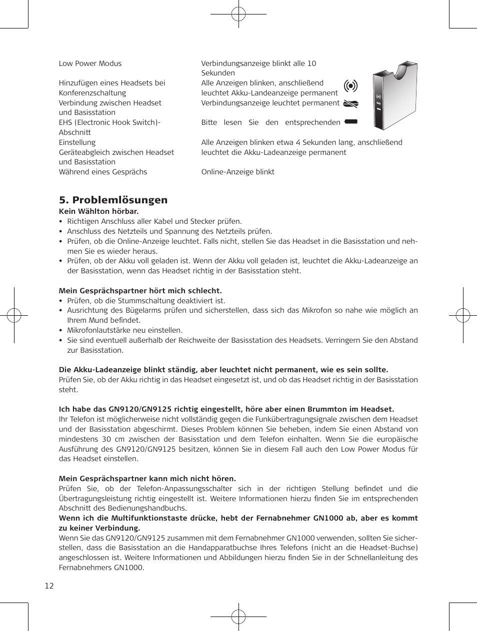 Problemlösungen | Jabra GN9120 User Manual | Page 14 / 75