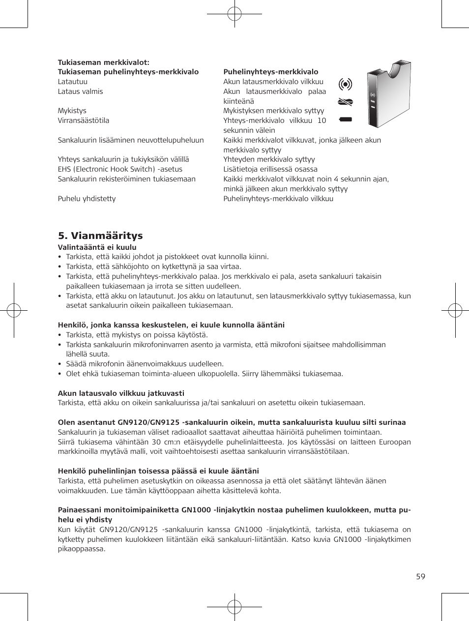 Vianmääritys | Jabra GN9120 User Manual | Page 61 / 75