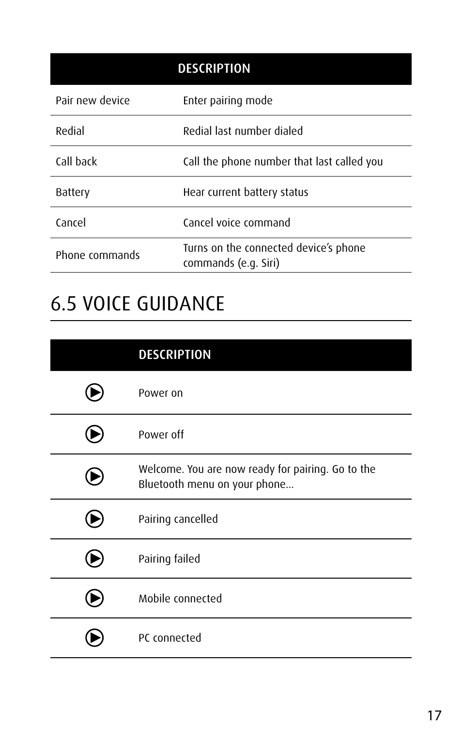 5 voice guidance, English | Jabra MOTION User Manual | Page 17 / 25