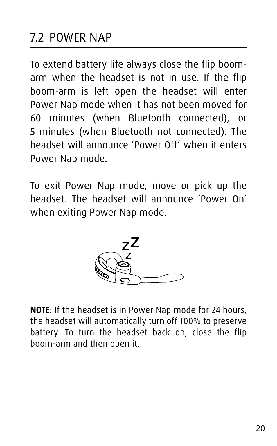 2 power nap, English | Jabra MOTION User Manual | Page 20 / 25