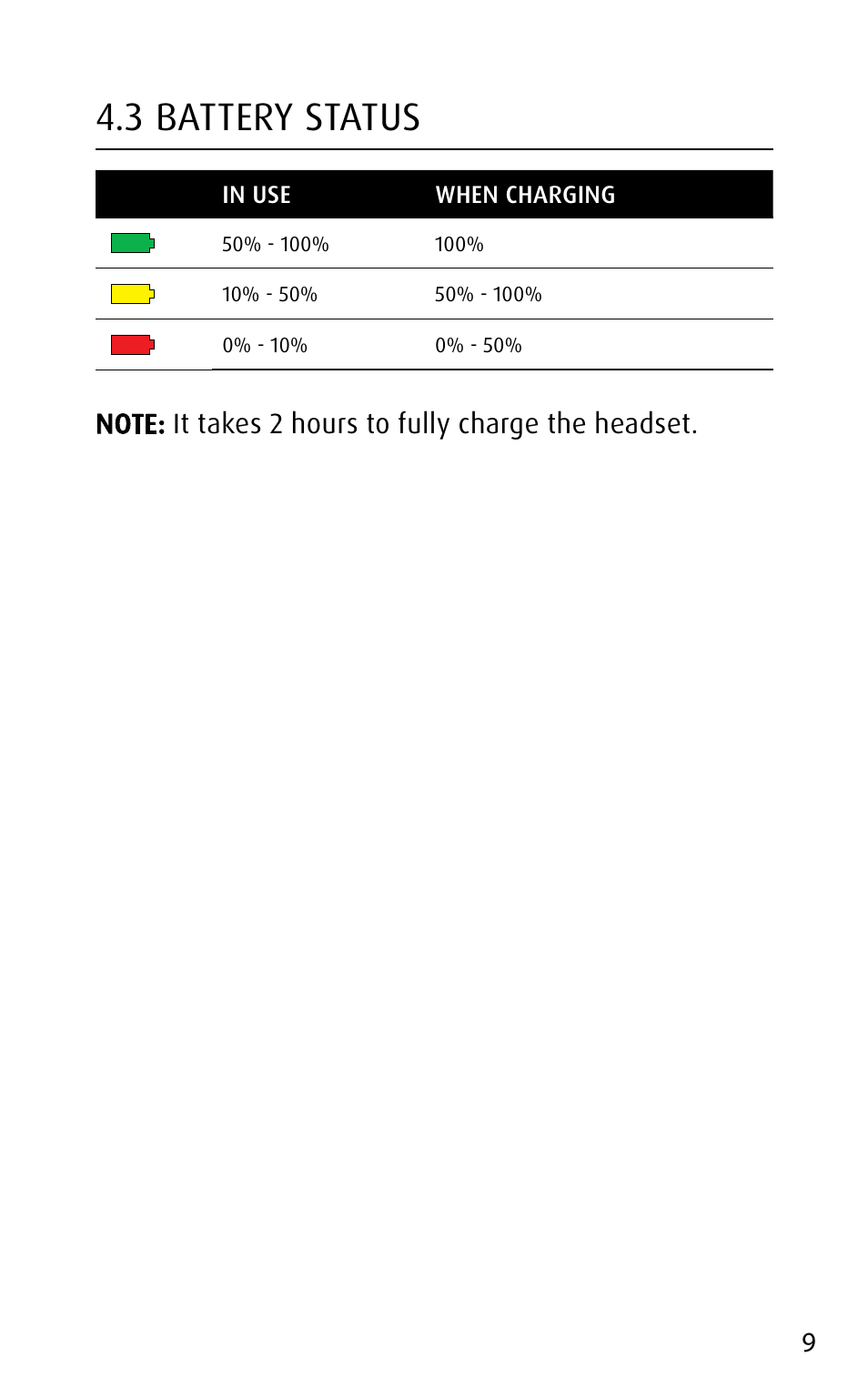 3 battery status, English | Jabra MOTION User Manual | Page 9 / 25