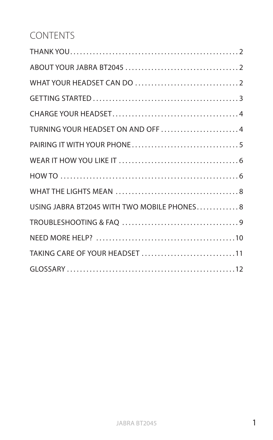 Jabra BT2045 User Manual | Page 2 / 14