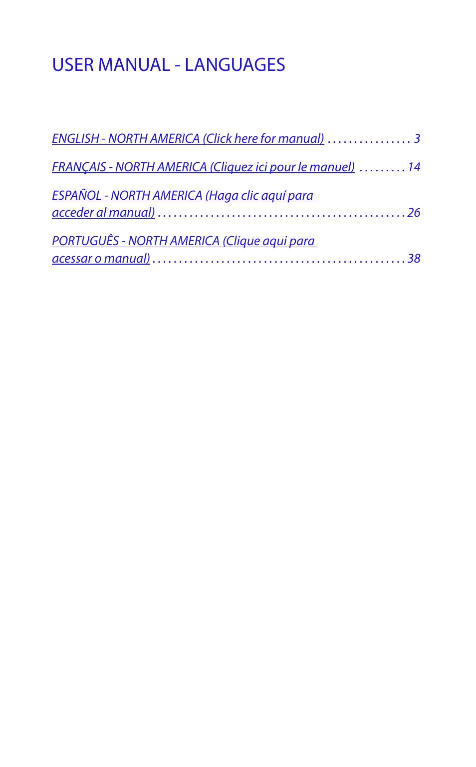 User manual - languages | Jabra WAVE User Manual | Page 2 / 49