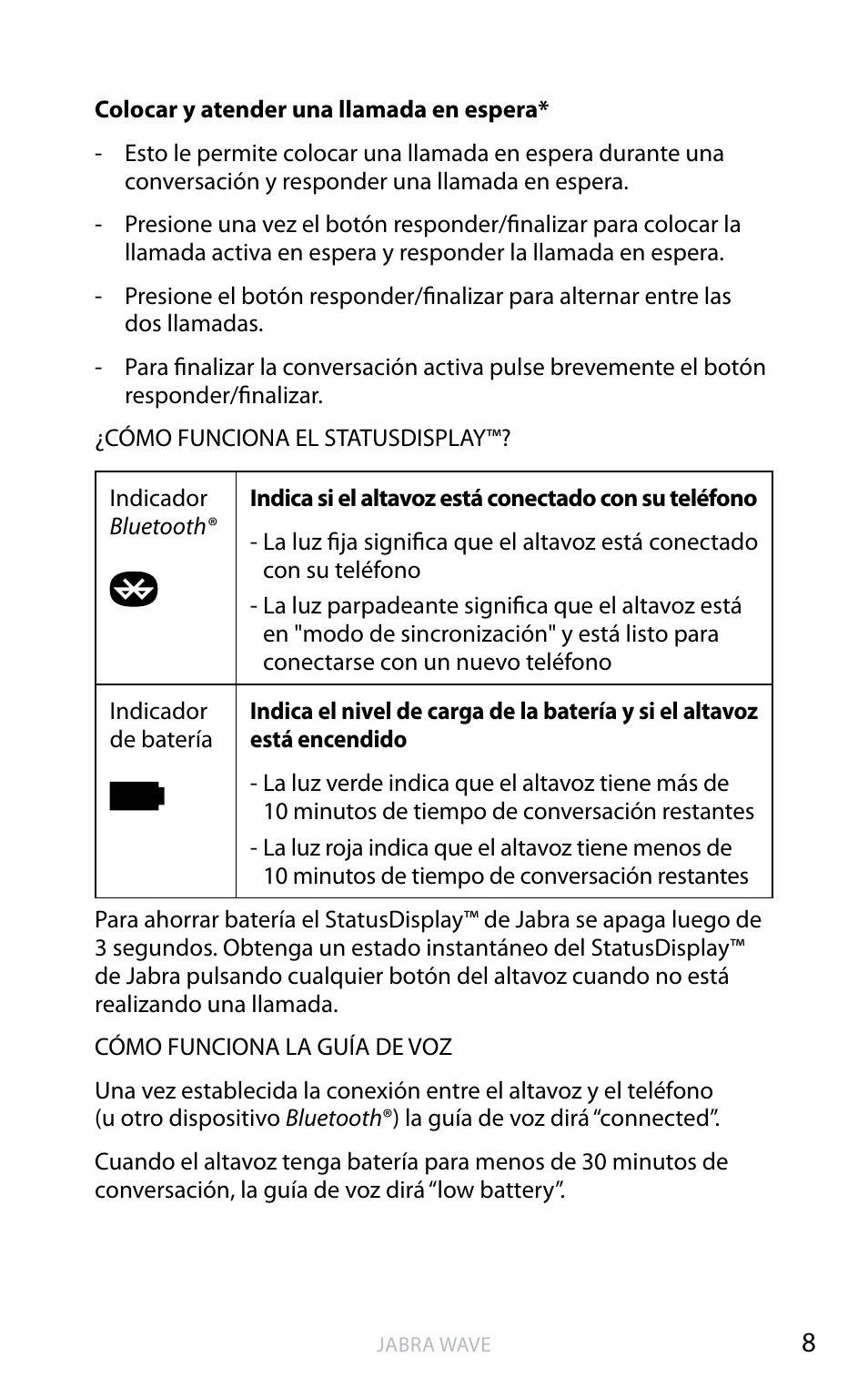 Jabra WAVE User Manual | Page 33 / 49