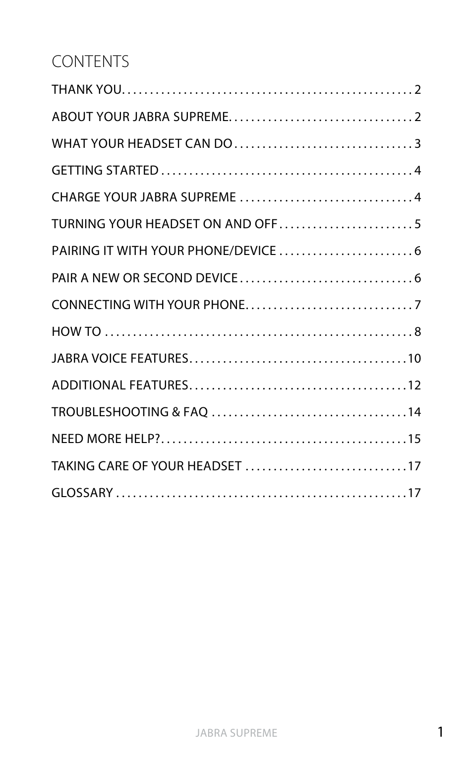 Jabra SUPREME User Manual | Page 2 / 19