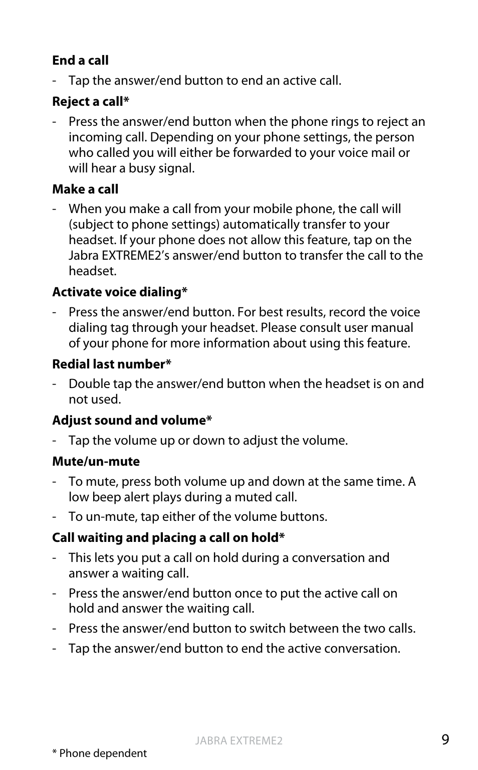 English | Jabra EXTREME2 User Manual | Page 10 / 17