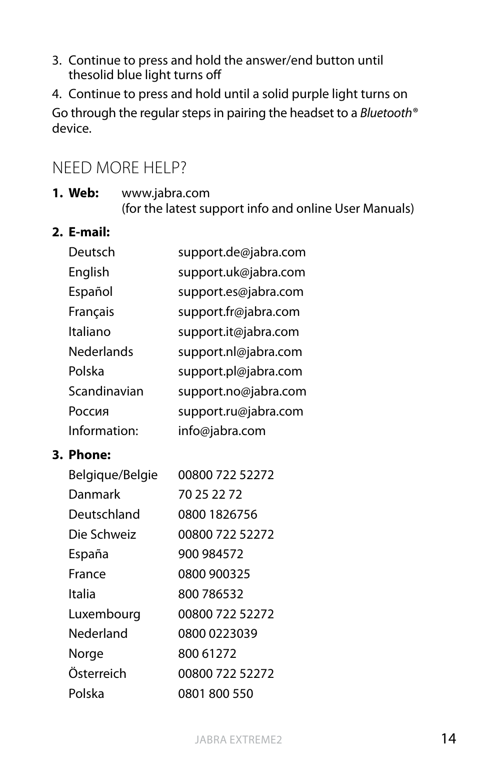 Need more help, English | Jabra EXTREME2 User Manual | Page 15 / 17