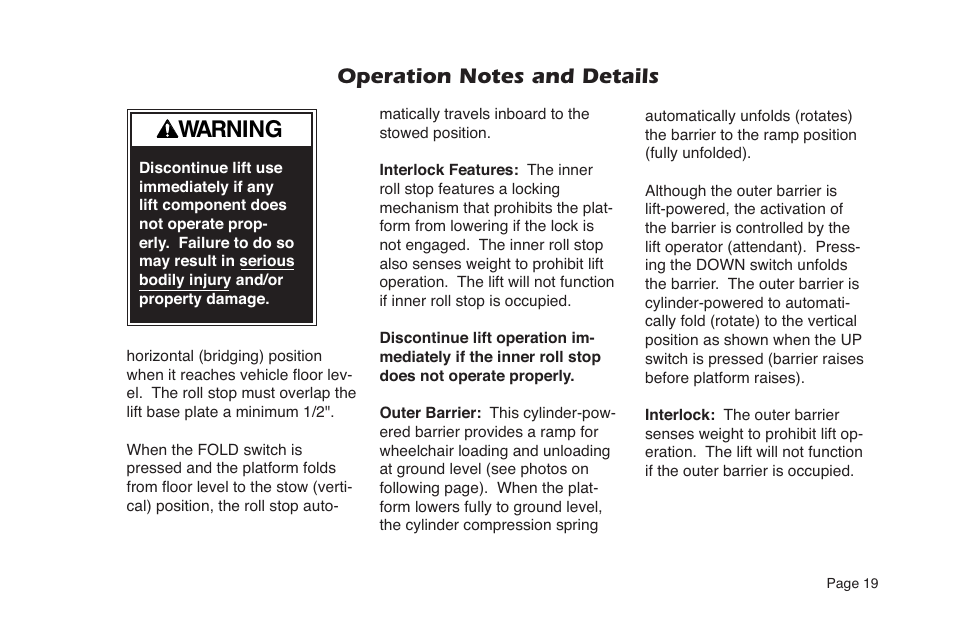 Warning | Braun NL Series User Manual | Page 21 / 53