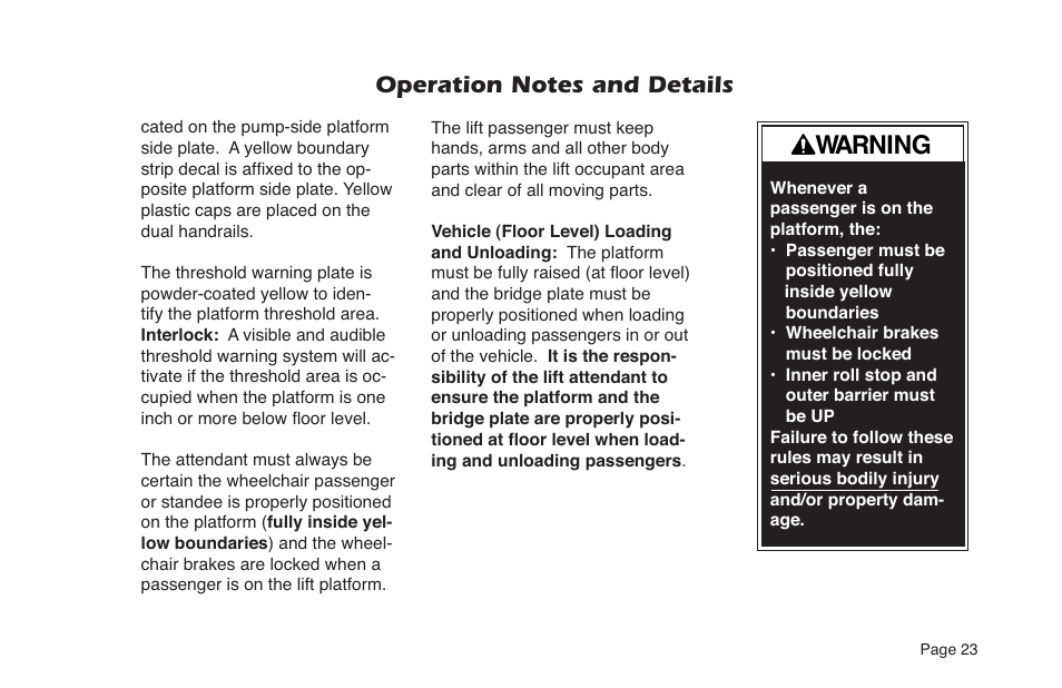 Warning | Braun NL Series User Manual | Page 25 / 53