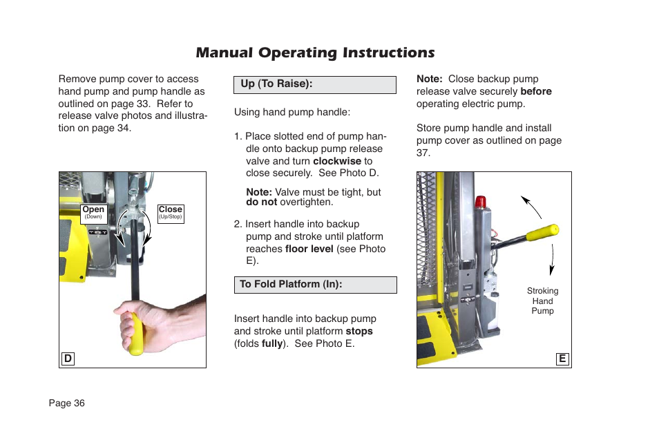 Manual operating instructions | Braun NL Series User Manual | Page 38 / 53