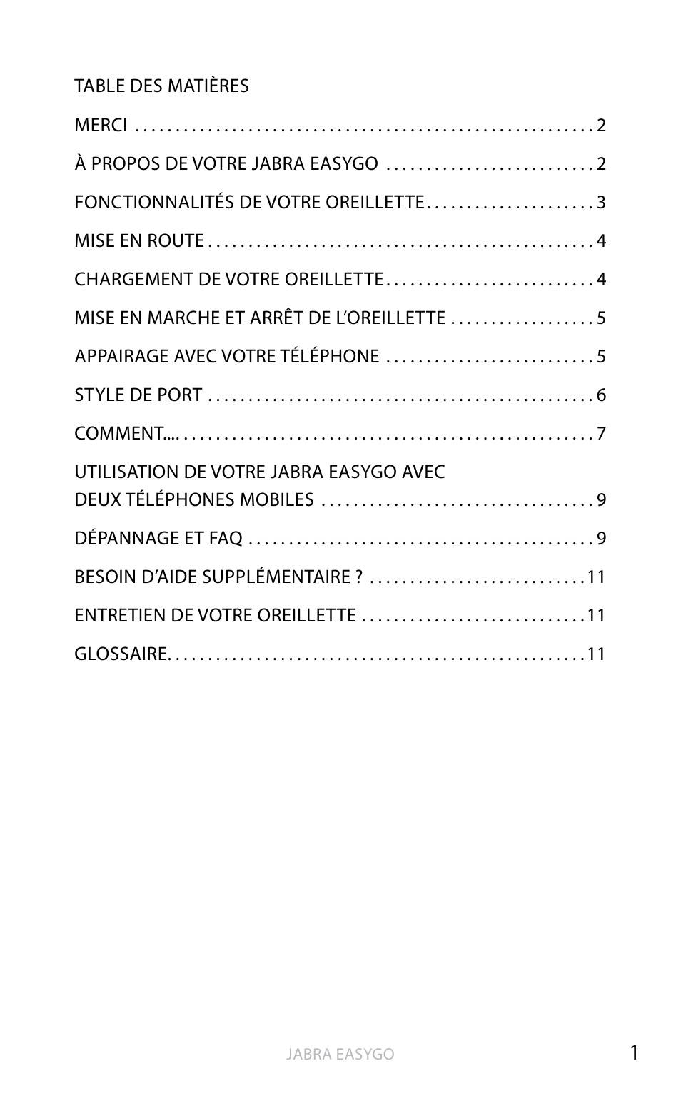 An g la is | Jabra EASYGO User Manual | Page 14 / 48