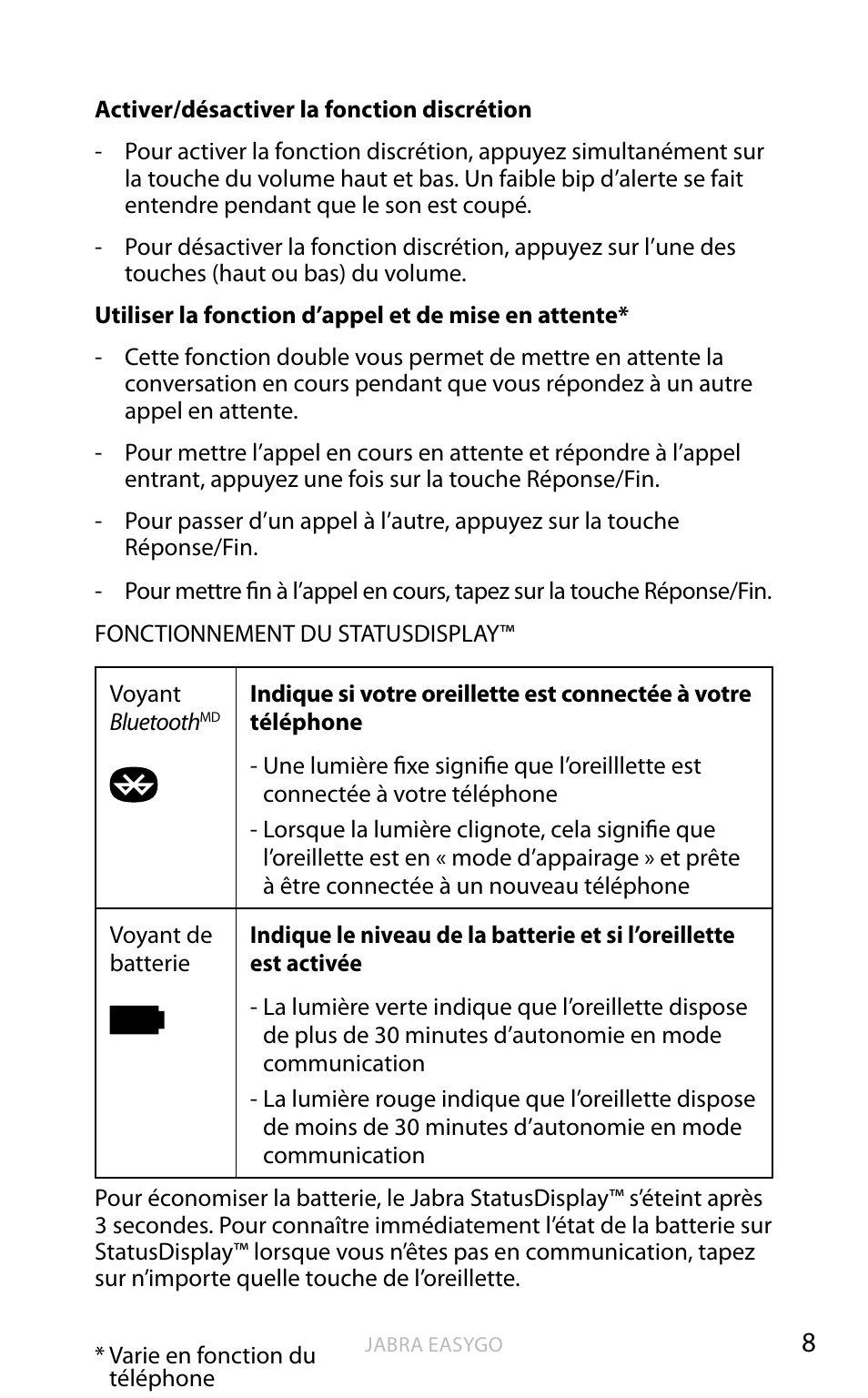 An g la is | Jabra EASYGO User Manual | Page 21 / 48