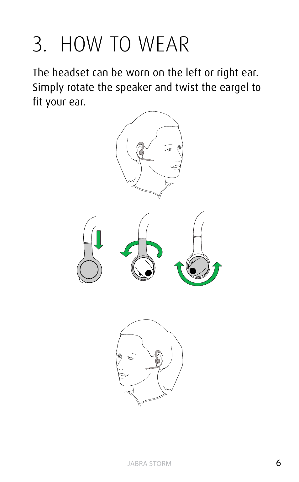 How to wear | Jabra STORM User Manual | Page 6 / 17