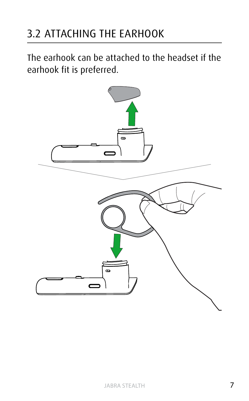 2 attaching the earhook, English | Jabra STEALTH User Manual | Page 7 / 18