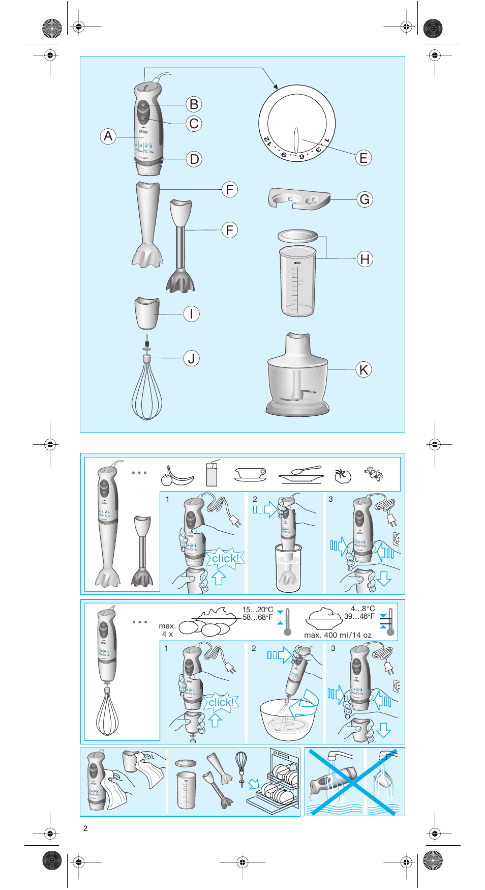 Click | Braun MR 5500 M User Manual | Page 2 / 15