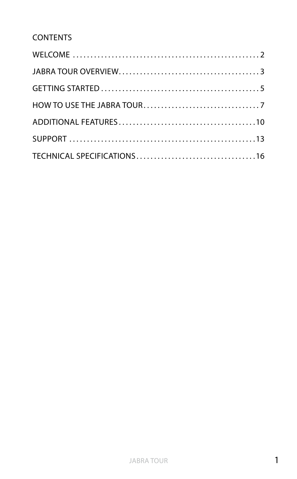 English | Jabra TOUR User Manual | Page 2 / 19