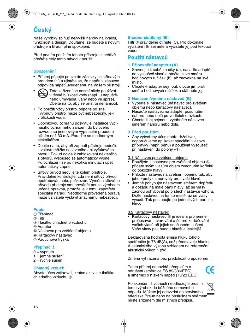 Âesk | Braun BC1400 V2 User Manual | Page 16 / 34