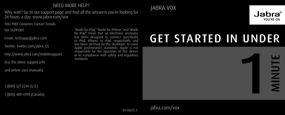 Jabra VOX User Manual | 6 pages