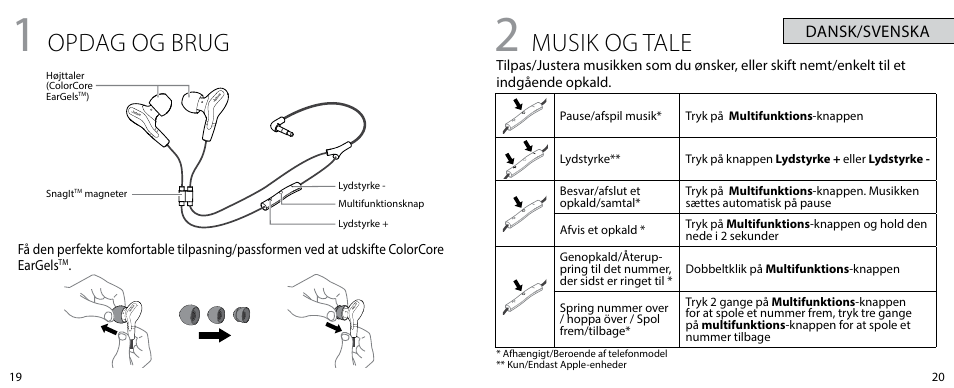 Opdag og brug, Musik og tale | Jabra VOX User Manual | Page 12 / 21