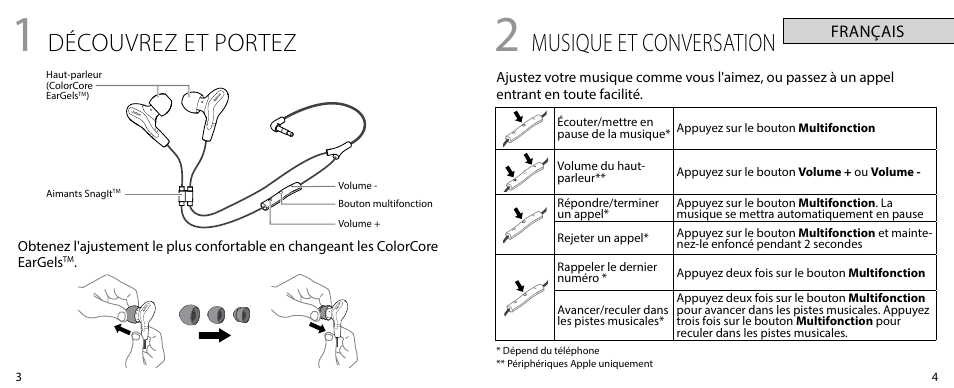 Découvrez et portez, Musique et conversation | Jabra VOX User Manual | Page 4 / 21