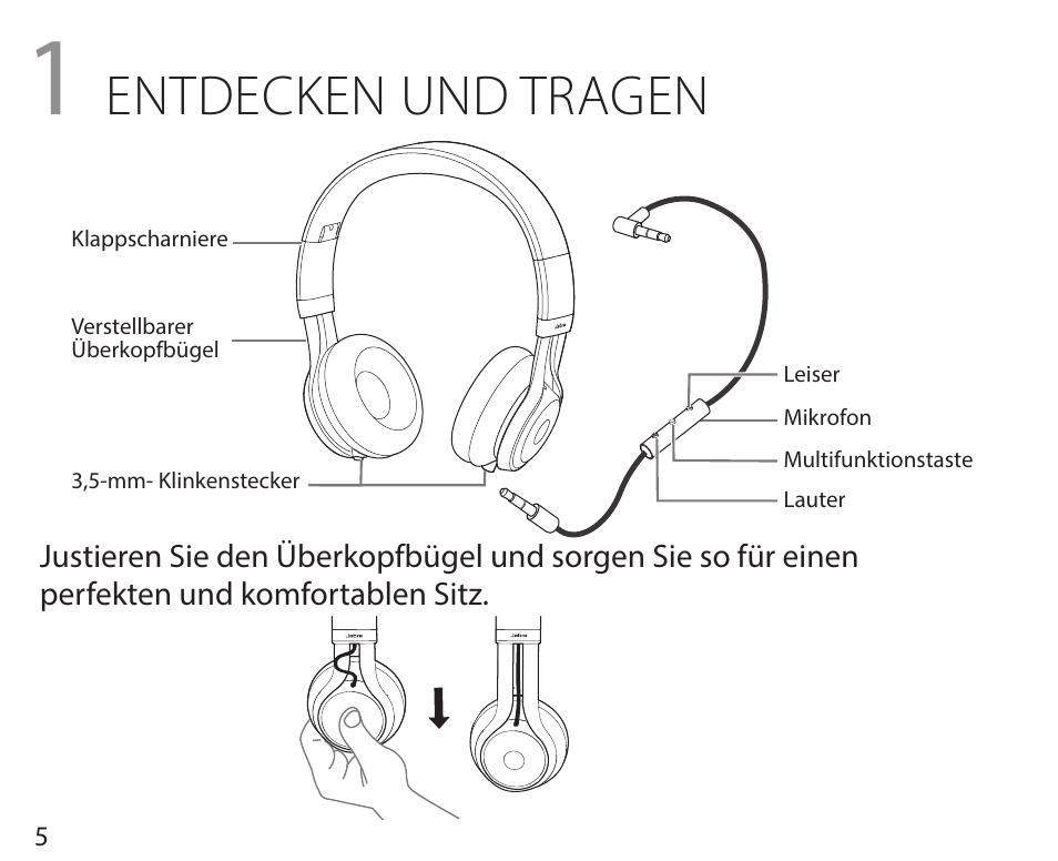 Entdecken und tragen | Jabra REVO User Manual | Page 9 / 42