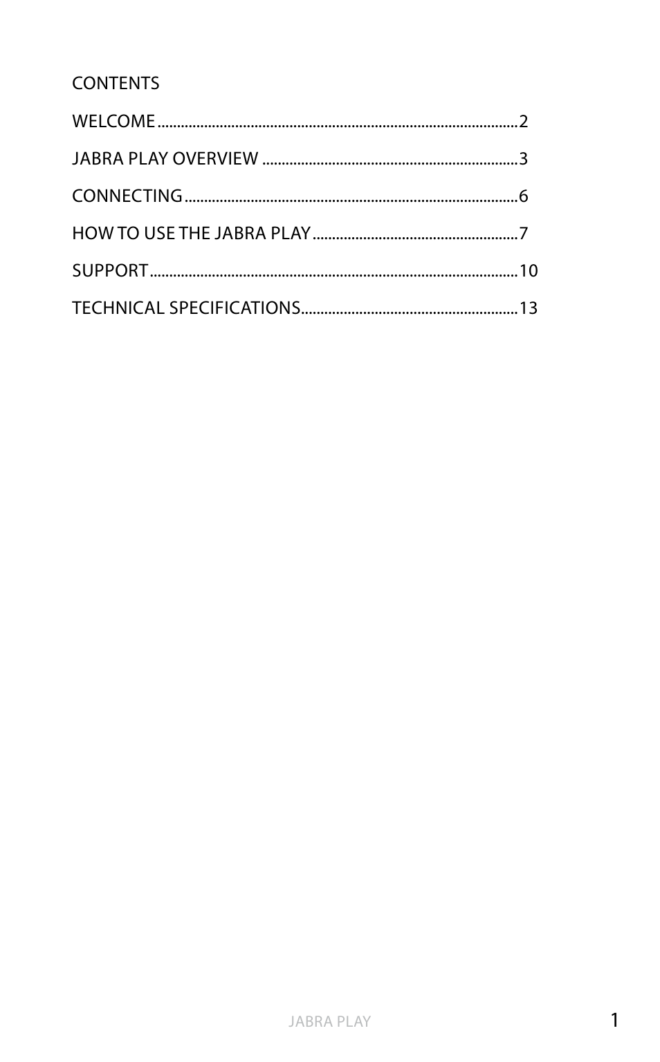 English | Jabra PLAY User Manual | Page 2 / 16