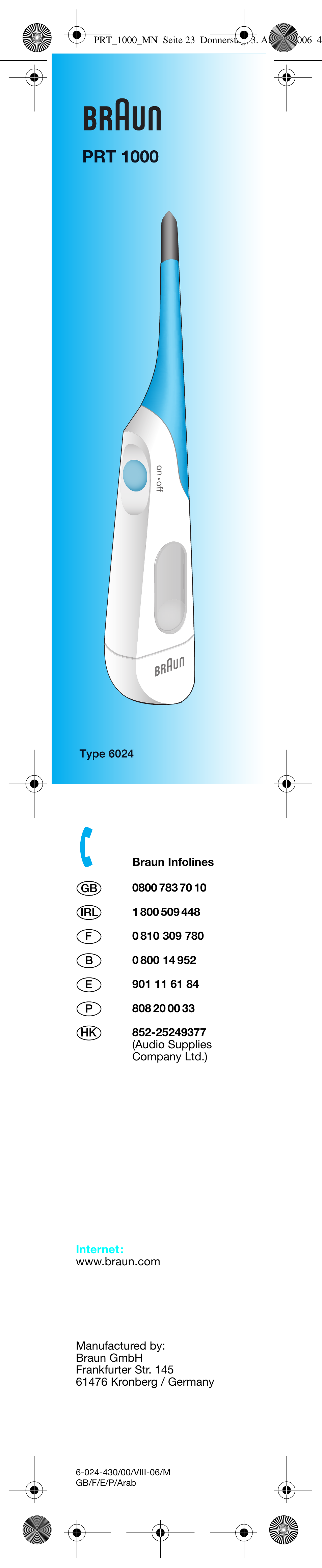 Braun PRT 100 User Manual | 19 pages