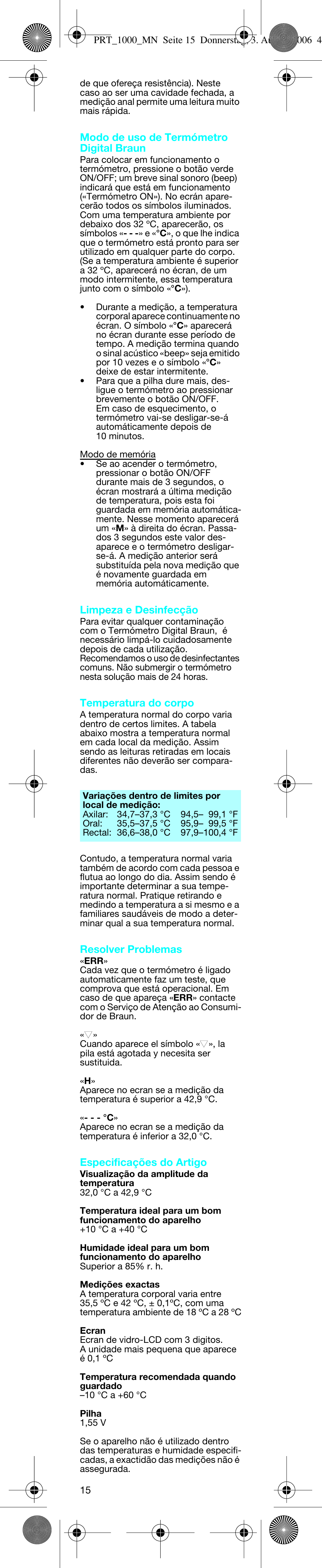 Braun PRT 100 User Manual | Page 13 / 19