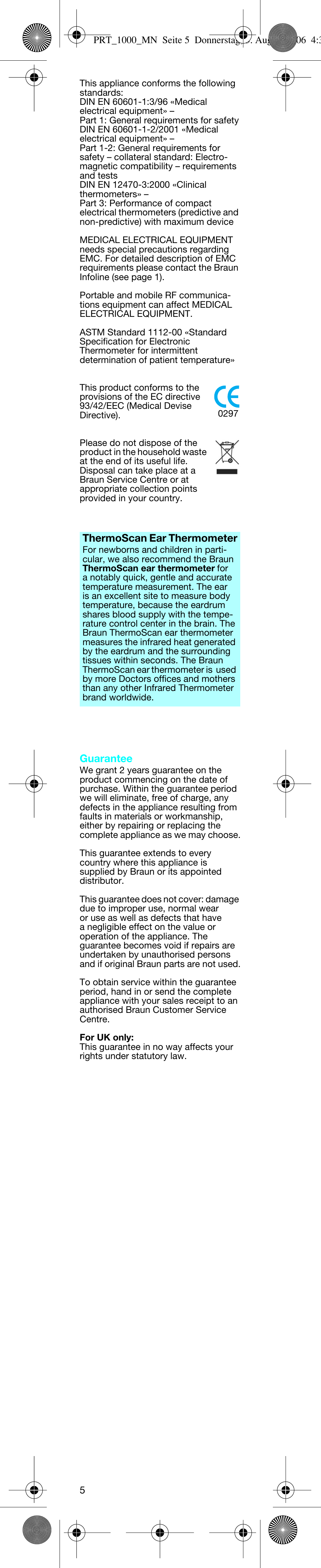 Braun PRT 100 User Manual | Page 5 / 19