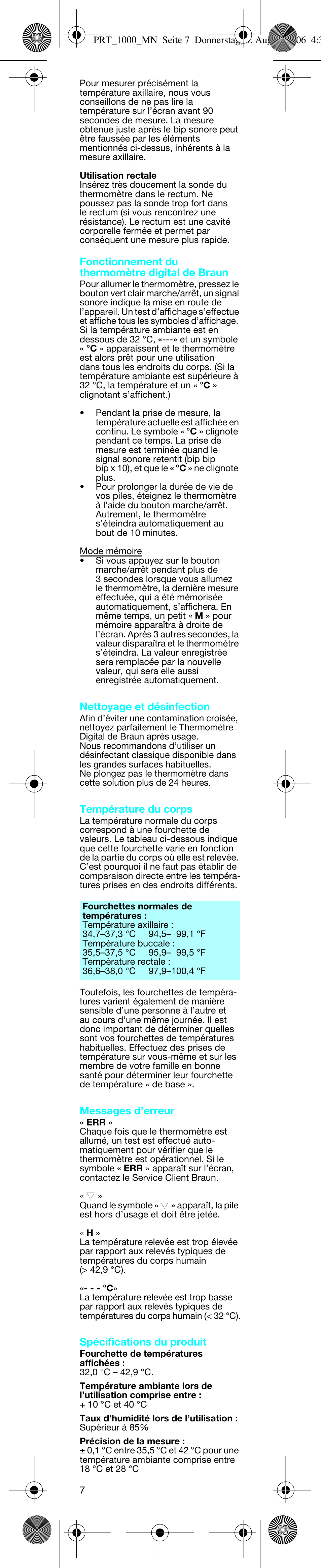 Braun PRT 100 User Manual | Page 7 / 19