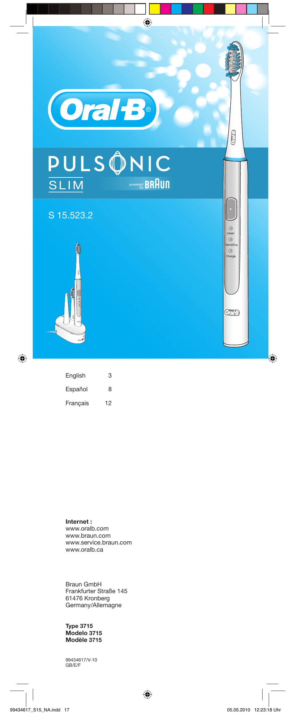 Braun Pulsonic 3715 User Manual | 15 pages