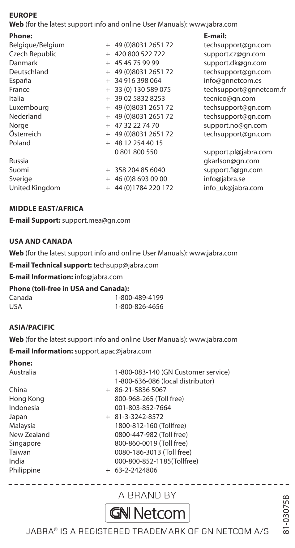 Jabra LINK 180 User Manual | Page 3 / 3