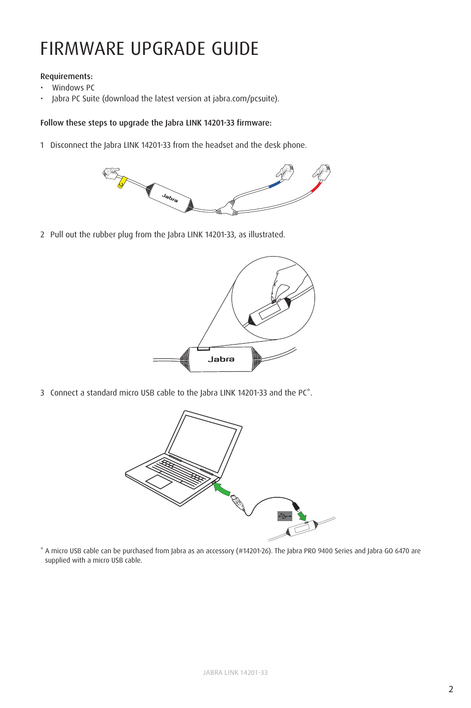 Firmware upgrade guide, English | Jabra LINK 14201-33 User Manual | Page 2 / 4