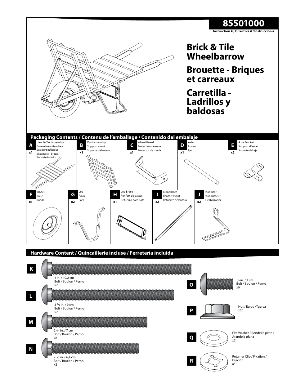Jackson BT brick and tile wheelbarrow User Manual | 4 pages