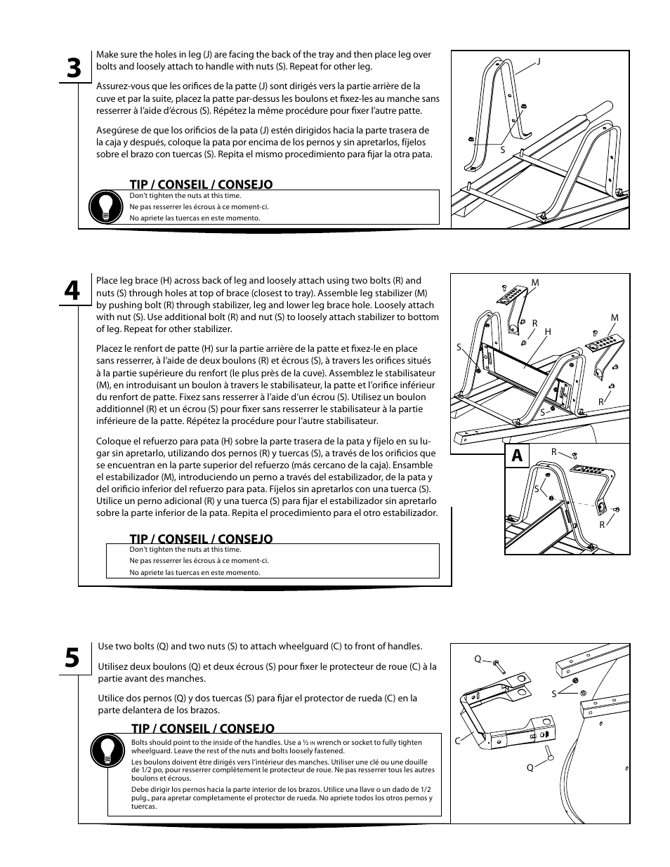 Jackson MP575W 5.75 cubic foot poly contractor wheelbarrow with wide tire User Manual | Page 3 / 4