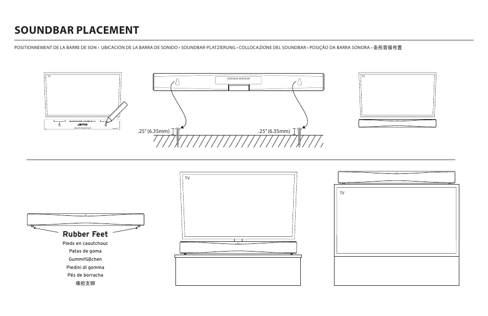Soundbar placement, Rubber feet | JAMO Torsten User Manual | Page 11 / 16