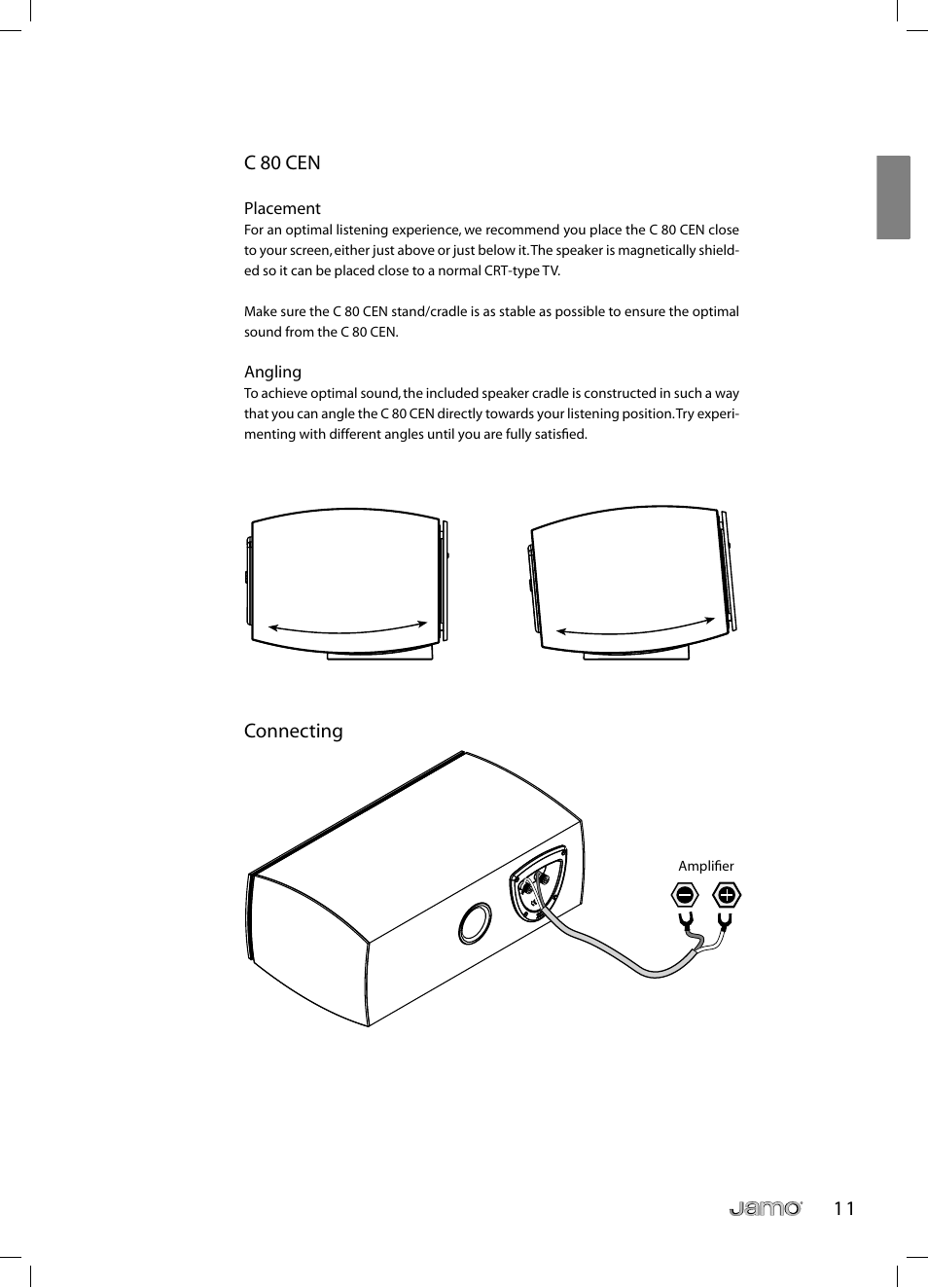 1 1 c 80 cen, Connecting | JAMO C 803 User Manual | Page 10 / 183