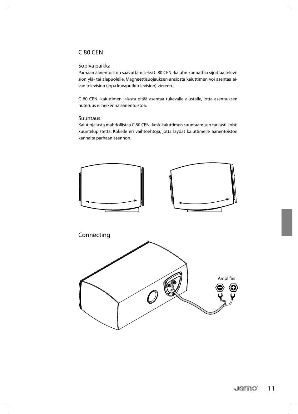 1 1 c 80 cen, Connecting | JAMO C 803 User Manual | Page 100 / 183