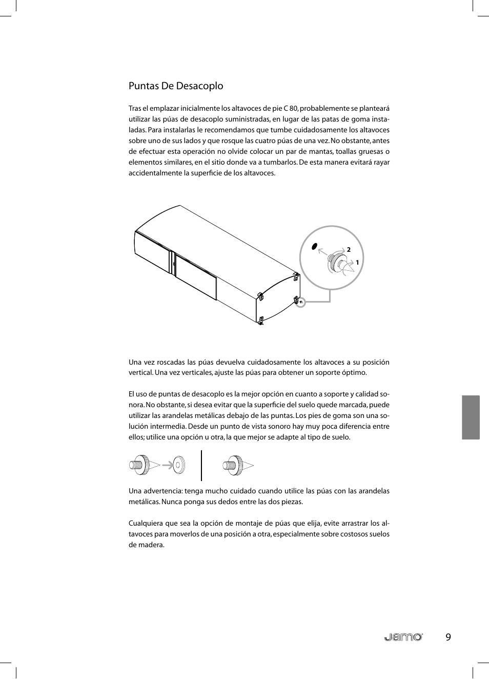 9puntas de desacoplo | JAMO C 803 User Manual | Page 116 / 183