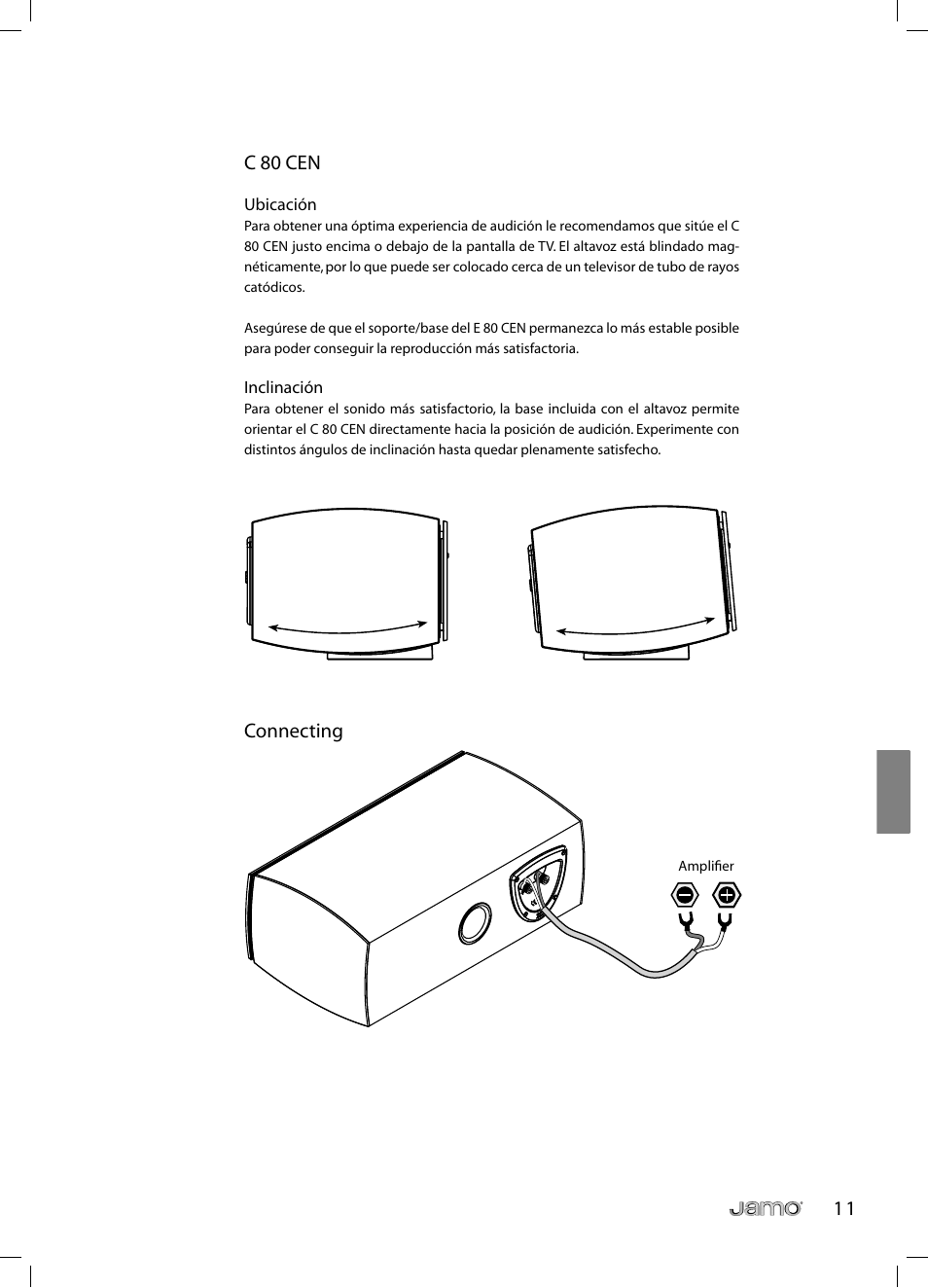 1 1 c 80 cen, Connecting | JAMO C 803 User Manual | Page 118 / 183