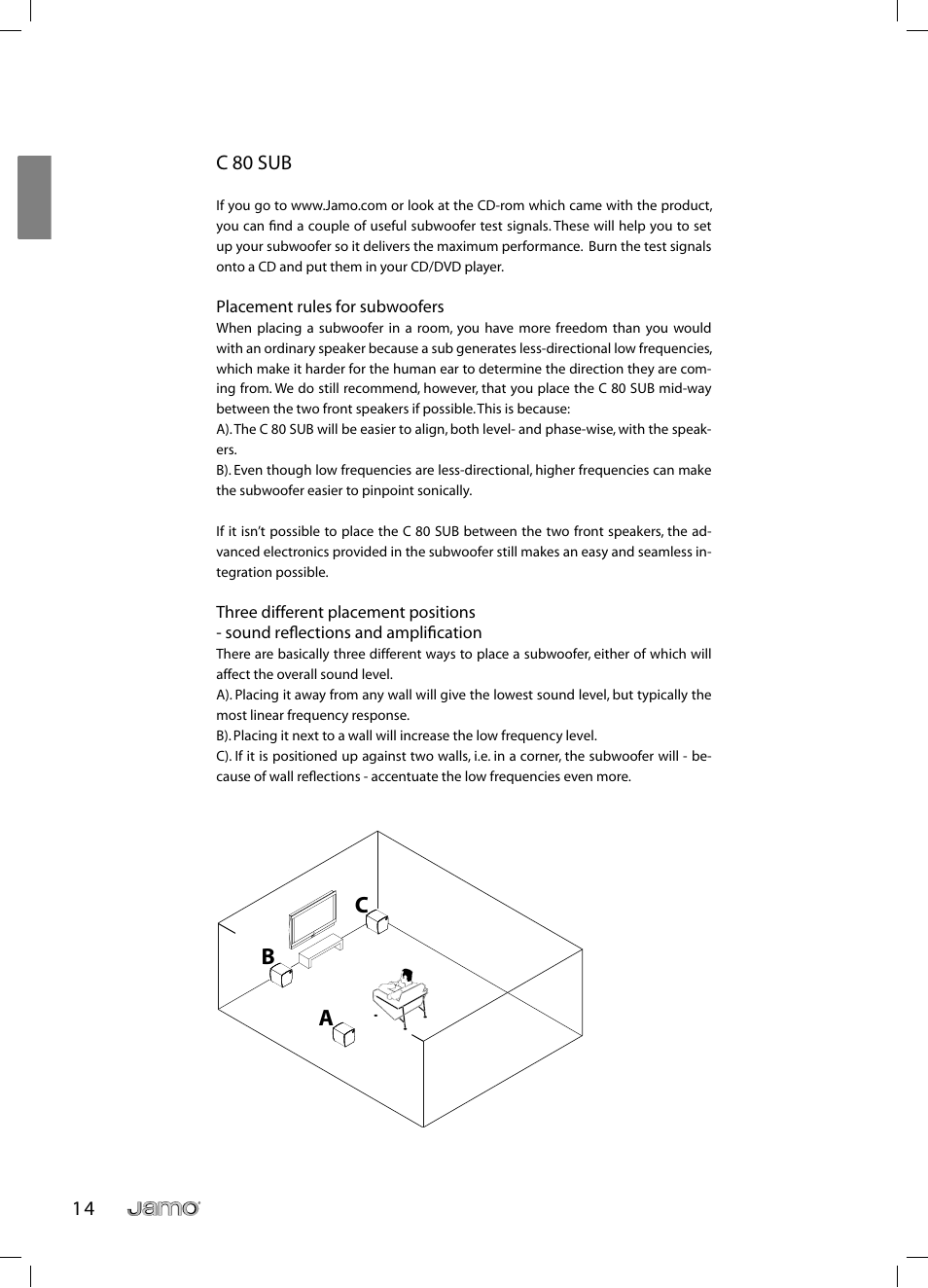 1 4 c 80 sub | JAMO C 803 User Manual | Page 13 / 183