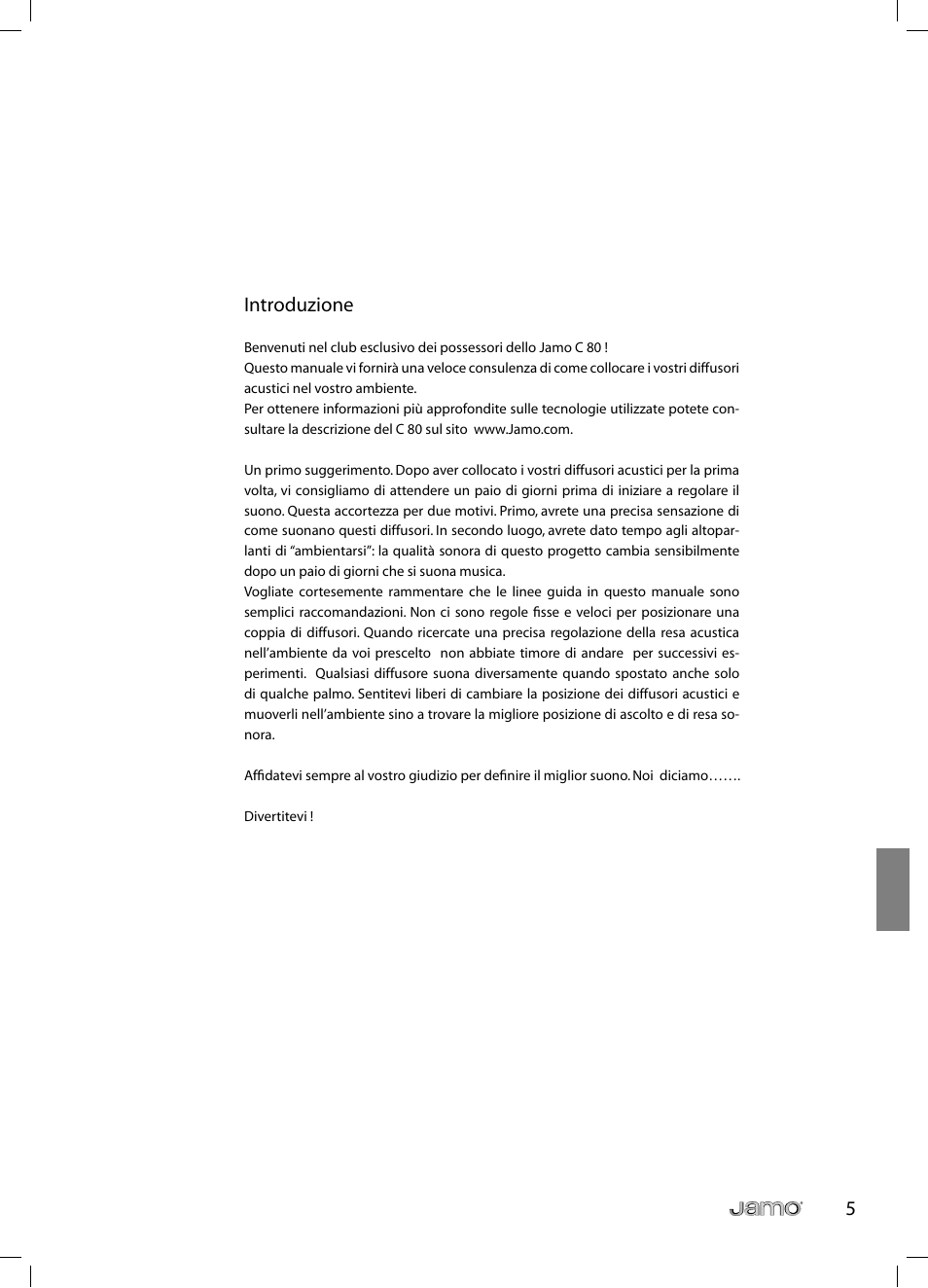 5introduzione | JAMO C 803 User Manual | Page 130 / 183