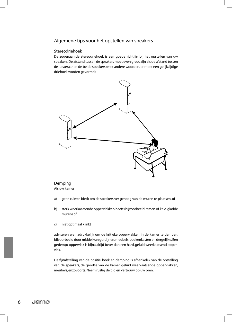 6algemene tips voor het opstellen van speakers | JAMO C 803 User Manual | Page 149 / 183